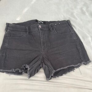 Express Black Jean Shorts Distressed Cut-Off Hem
